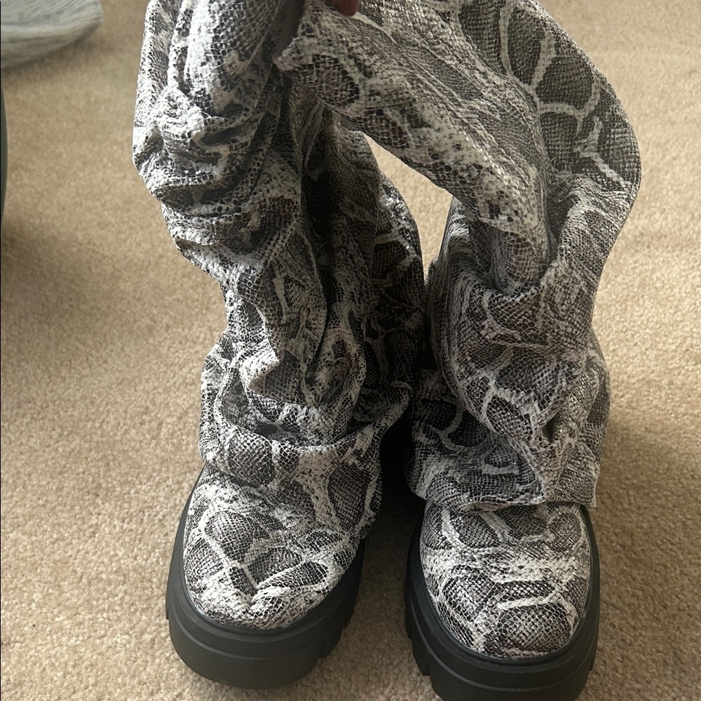 Snake Skin Shark Boots